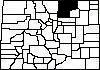 Image of Colorado Counties with Weld County highlighted