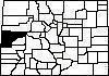 Image of Colorado Counties with Mesa County highlighted.