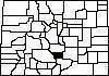 Image of Colorado Counties with Custer County Highlighted.