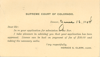 Application for admission to the bar.  Dated June 16, 1904
