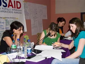 Journalists during the training