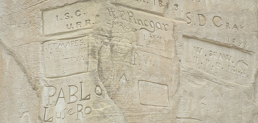 El Morro National Monument protects Spanish and English inscriptions.