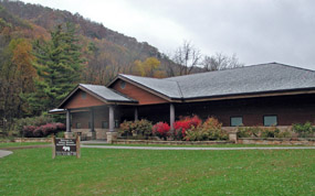 Effigy Mounds visitor center is located at the base of 400 ft. limestone bluffs which overlook the upper Mississippi River.