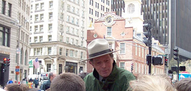 Park Ranger in front of Old State House