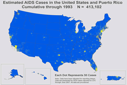 Estimated AIDS Cases in the United States and Puerto Rico Cumulative through 1993 N = 413,102