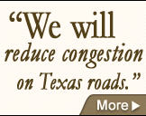 More information on reducing congestion on Texas roads.