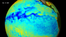 Satellite image of La Niña effects