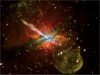 Galaxy Centaurus A, the nearest galaxy to Earth containing a supermassive black hole actively powering a jet