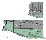 Mapa de la frontera Arizona–Sonora