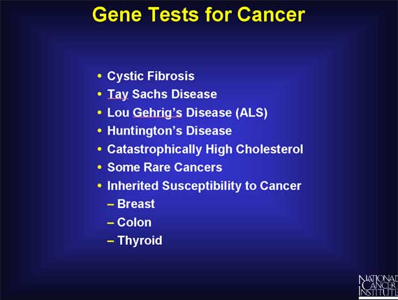 Gene Tests for Cancer