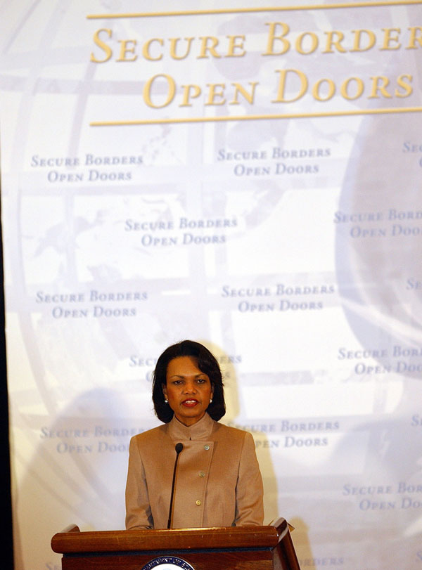 Secretary Rice Announces a Joint Vision: Secure Borders and Open Doors in the Information Age
