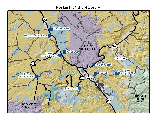 Moab Area Mountain Bike Trail Locations