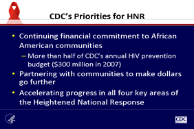 CDC's Priorities for HNR