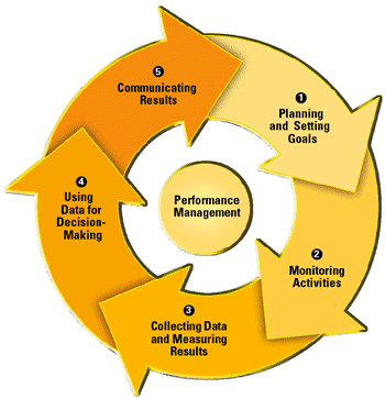 Diagram showing the Performance Management process.