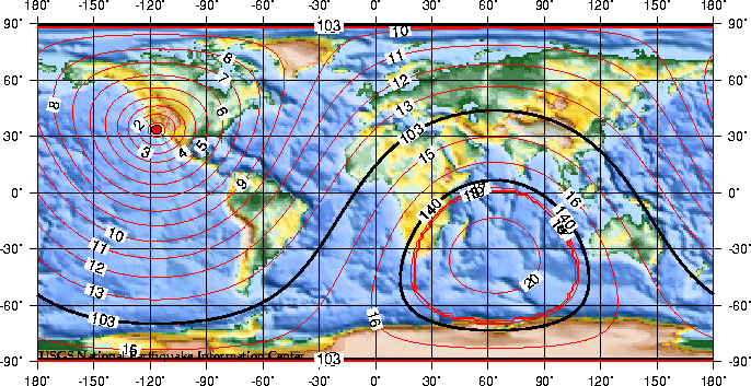 Theoretical P-wave Travel Times