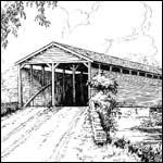 Drawing of the Covered Bridge over the Monocacy River