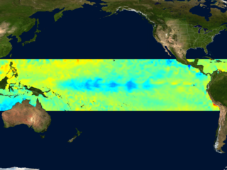 SST anomalies derived from Aqua/AMSR-E SST measurements.  This data is a 10 day average spanning 2/1/06 to 2/10/06.
