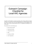 WIC Outreach and Referral Checklist