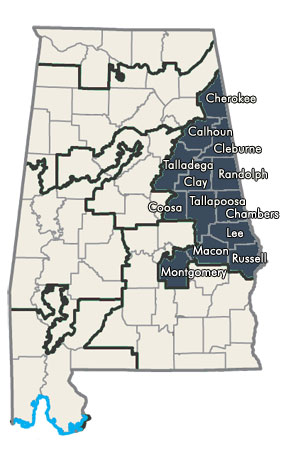 Map of Alabama's 3rd District