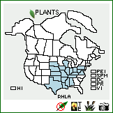 Distribution of Rhamnus lanceolata Pursh. . Image Available. 