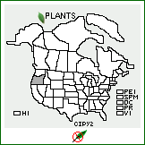 Distribution of Cirsium pyrenaicum (Jacq.) All.. . 