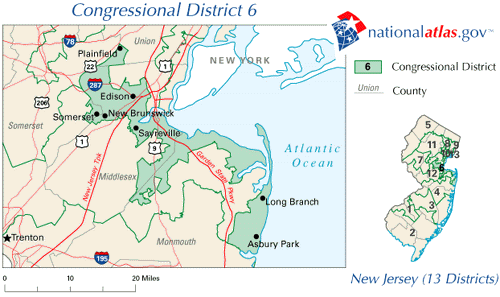 Map of New Jersey's Sixth District