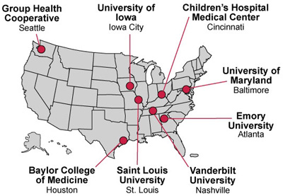 Map of NIAID Vaccine and Treatment Evaluation Units in the United States.