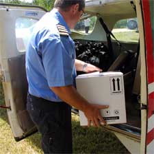 Loading samples onto plane