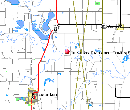 Marais Des Cygnes River near Trading Post location map