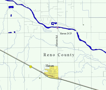 Arkansas River near Haven location map