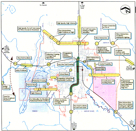 Hutchinson Area Transportation Study Issues Map