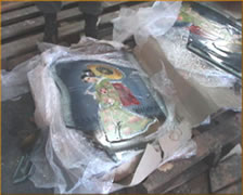 Example of artwork in which traffickers concealed heroin