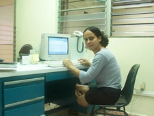 Image of a lady working on a computer