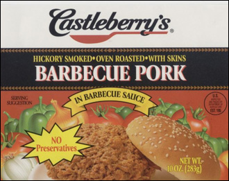 Label, recalled barbecue pork