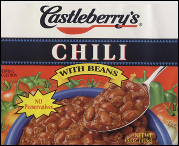 Label, Recalled Chili with Beans