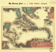 The Evening Post map of the West Indies.