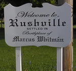 Welcome sign for Rushville, New York