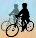 graphic of a person on a bicycle