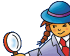 Girl holding magnifying glass