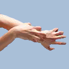 Ilustración de una persona rascándose la mano