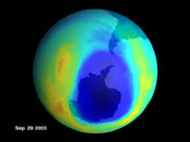 September 29, 2003 ozone hole