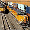 Photo of train going over crossing