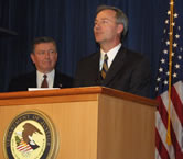 photo of DEA Administrator Asa Hutchinson and Attorney General John Ashcroft