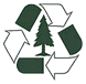 Recycle logo with a tree in the center