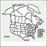 Distribution of Rubus ictus L.H. Bailey. . 