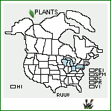 Distribution of Rubus uvidus L.H. Bailey. . 