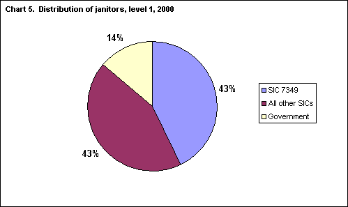 Chart 5. Distribution of janitors, level 1, 2000