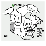 Distribution of Nicotiana acuminata (Graham) Hook. var. multiflora (Phil.) Reiche. . 