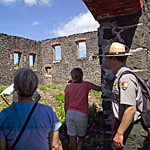photo: A ranger leads visitors during the Quincy Ruins Walk