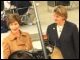 First Lady Laura Bush and Secretary Spellings talk with reporters following their visit with staff and students at St. Bernard Unified School in Chalmette, Louisiana. The school is being rebuilt after being damaged during Hurricane Katrina. White House photo by Shealah Craighead